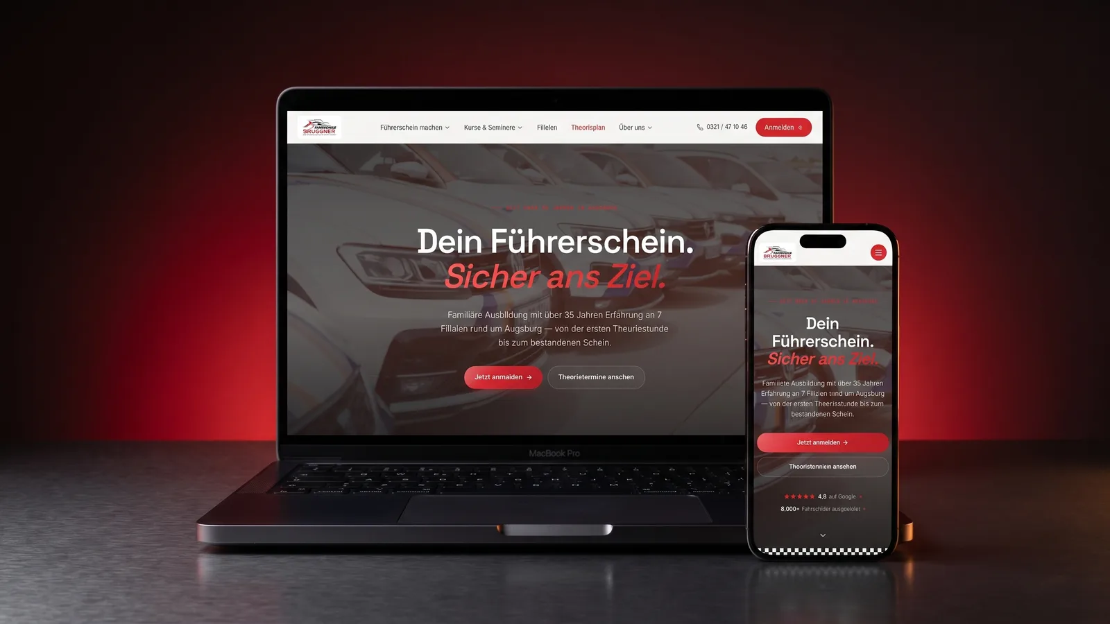Fahrschule Bruggner — Projekt-Mockup
