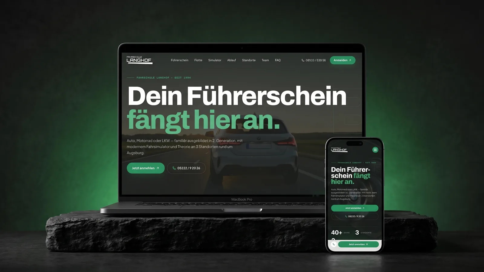 Fahrschule Langhof — Projekt-Mockup