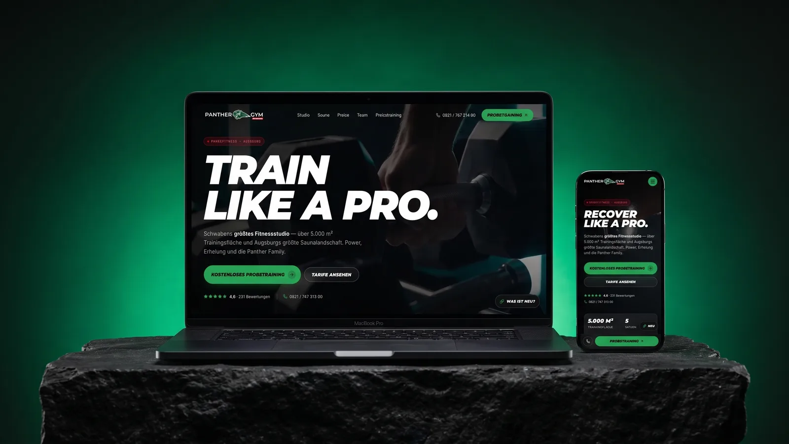 Panther Gym — Projekt-Mockup